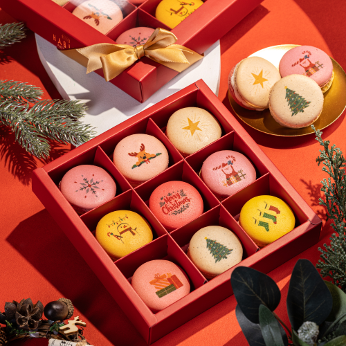 6 macarons Christmas Gift Box