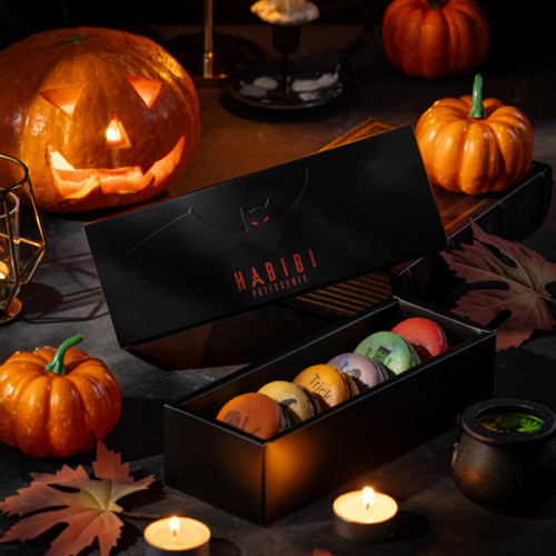 6 macaron Halloween box